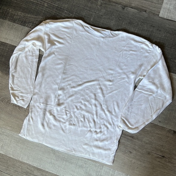 David Brett Vintage 1970’s Stark White Knit Nautical Cardigan Sweater Rayon - Picture 6 of 9